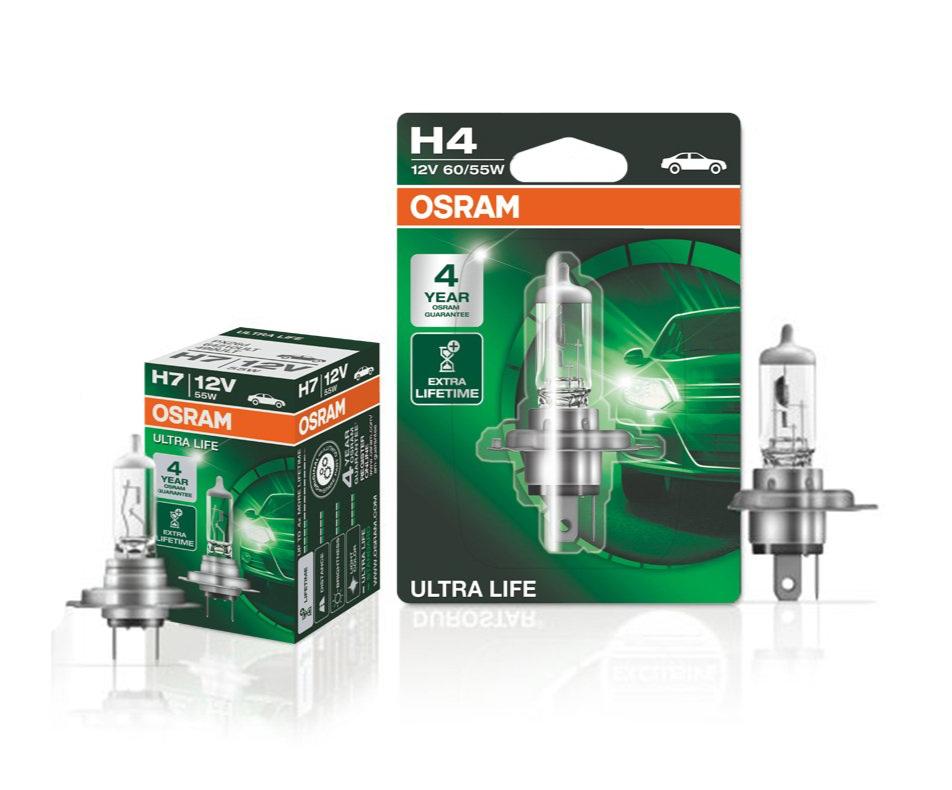 OSRAM Ultra-Life 4 Year Guarantee Bulbs H1 H4 H7